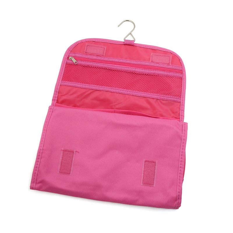 Unique Bargains Hanging Organizer 7 Pockets Cosmetic Wash Case Toiletry Storage Canvas Bag Pink, 3 of 7