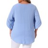 Agnes Orinda Women's Plus Size Swiss Dots Round Neck Petal Sleeve Casual Summer Blouse - 4 of 4