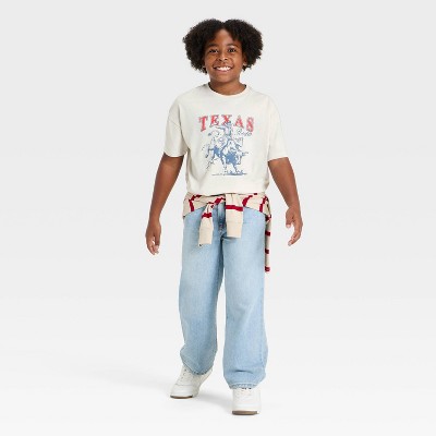 Детские Cat & Jack Boys' Texas Rodeo Short Sleeve Oversized Graphic T-Shirt - Cat & Jack™ Gray M — фото 3
