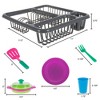 Toy Time 27-Piece Kids Pretend Play Dish Set With Dish Drainer and Tableware Settings - 3 of 4