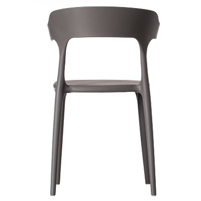 Scandi-Inspired Matte Gray Stackable Plastic Dining Chair