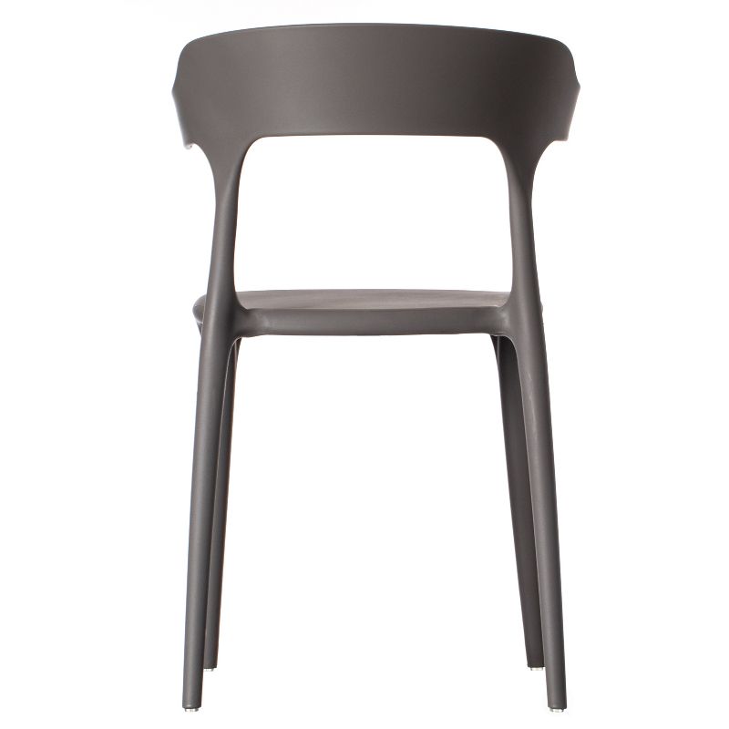 Fabulaxe Modern Plastic Outdoor Dining Chair with Open U Shaped Back, 4 of 8