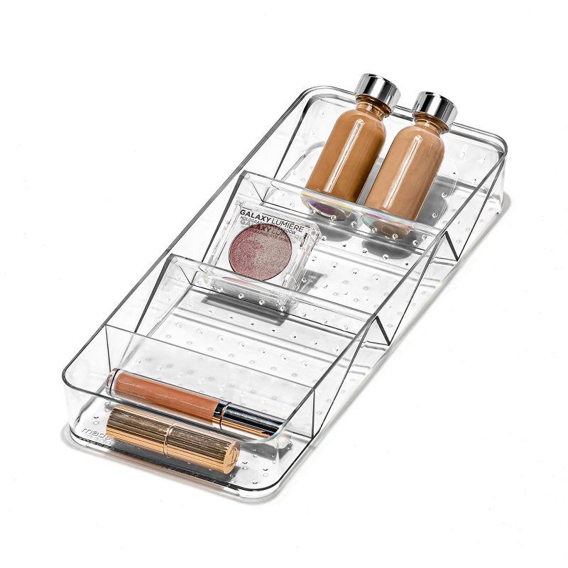 Small Shallow Tray with Angled Dividers Clear - madesmart, 3 of 5