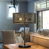 ALOADECOR 2-Light 14 inch Rustic Industrial Matte Black Table Lamp With Metal Mesh Open Cage Lampshade And Marble Base - 2 of 4