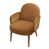 Maliang Mid-century Accent Chair with Rattan Armrests & Wooden Legs - 2 of 4