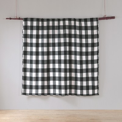 Camden Black and White Cotton Twin Quilt Set
