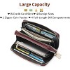 Hachikiko Women's Large Capacity RFID Blocking Double Zip Wristlet Wallet - Soft Glossy Pebble Leather Card Phone Holder Clutch - 3 of 4