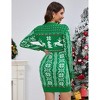 Women's Crew Neck Christmas Knit Dress, Slim - Fit Sweater Dress with Festive Patterns for Holiday Season - 2 of 4