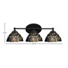 Toltec Lighting Capri 3 - Light Vanity in  Matte Black with 7" Blue Mosaic Art Glass Shade - 2 of 2