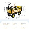 Steel Garden Cart Heavy Duty with 10" Wheels for Gardening Soil, Tools, and Plant Transport - 3 of 4
