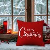 Lomsoe 2pcs Festive Christmas Throw Pillow Covers - "Merry Christmas" Design, Red Polyester, Zippered, Ideal for Holiday Home Decor, Christmas Decor - 4 of 4