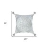 HomeRoots 20" X 20" Silver Gray And Light Gray Viscose Zippered Pillow - 3 of 4