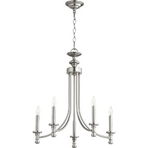 Quorum Lighting Rossington 5-Light Chandelier, Satin Nickel, 22W, 25.25H, Chain Hanging, Dry Rated - 1 of 1