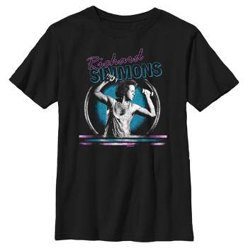 Boy's Richard Simmons Distressed Hand Weights Logo T-Shirt