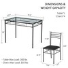 VECELO 5 Piece Dining Table Set with Glass Top Table & 4 Upholstered Chairs, Kitchen Rectangular Table Set Brown/Black - 3 of 4