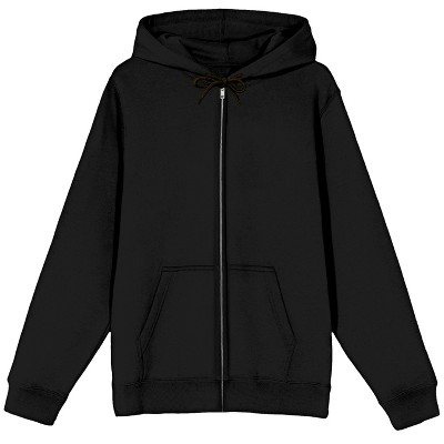 Black plain zip up hoodie sale