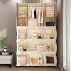 KTMBDW Portable Wardrobe Closet Storage Organizer for Clothes,Transparent Door Panels,Suitable for Living Room, Bedroom,Plastic Wardrobe with Door - 2 of 4