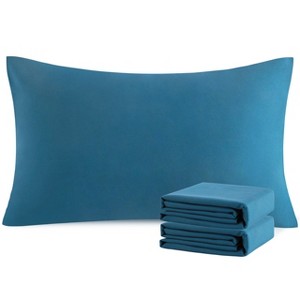 2 Pack Brushed Microfiber King Pillowcases, Super Soft Pillowcases with Envelope Closure, 20x36 Inches, Slate Blue - NTBAY - 1 of 4