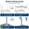 Stainless Steel Equipment Stand with Undershelf 5" Wheels NSF Commercial Prep & Work Table w/ Edge Baffle - 4 of 4