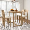 VYNXARIA Farmhouse Counter Height 5-Piece Dining Table Set with 1 Rectangular Dining Table and 4 Dining Chairs for Small Places,Brown - 2 of 4