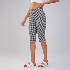 Women's Gingham Mid-Rise Capri Pants - Wild Fable™ Black/White - 1 of 4