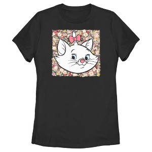 Women's Aristocats Marie In A Bed Of Flowers Cuteness Stare T-Shirt - 1 of 4