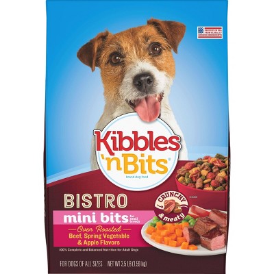 Kibbles 'n Bits Bistro Mini Bits Beef, Spring Vegetable & Apple Flavors Small Breed Adult Complete & Balanced Dry Dog Food - 4.2lbs