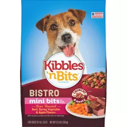 Kibbles 'n Bits Bistro Mini Bits Beef, Spring Vegetable & Apple Flavors Small Breed Adult Complete & Balanced Dry Dog Food - 4.2lbs