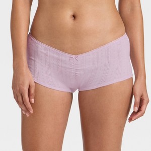 Women's Pointelle Ruched Front Boy Shorts - Wild Fable™ - 1 of 4