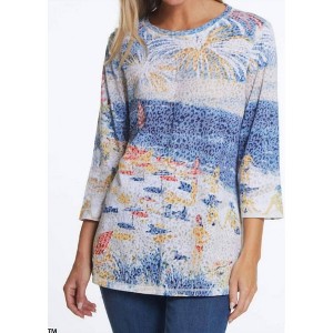 Women's 3/4 Sleeve Scoop Neck Top - Multiples - 1 of 3
