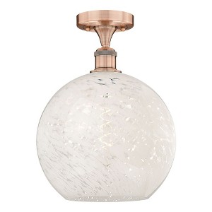 White Mouchette - 1 Light Semi-Flush Mount In Modern Style-13.63 Inches Tall and 12 Inches Wide - 1 of 1