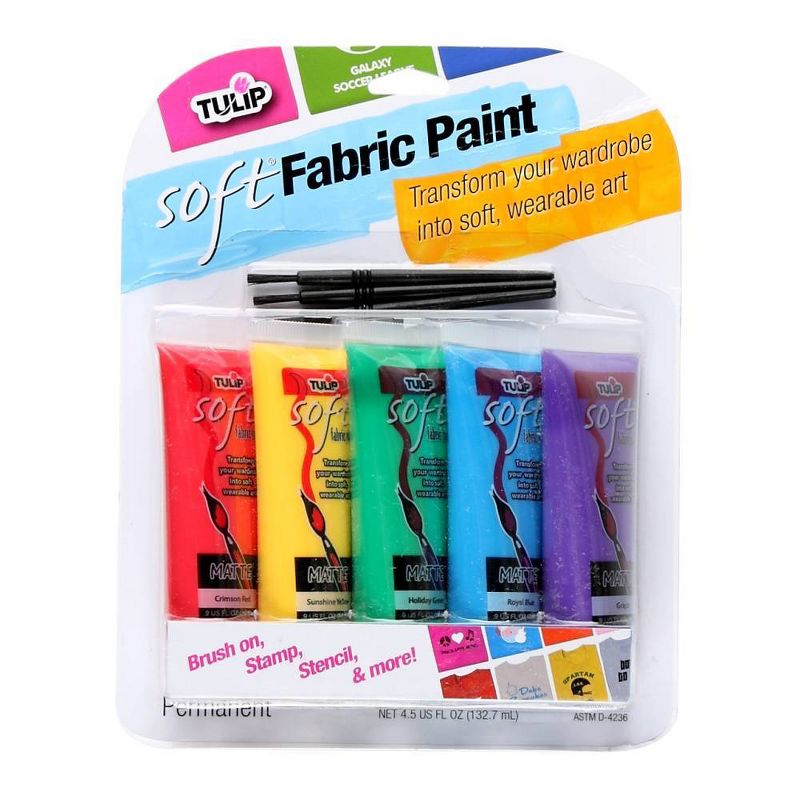 Tulip 5ct Soft Fabric Paint - Primary Colors, 1 of 3