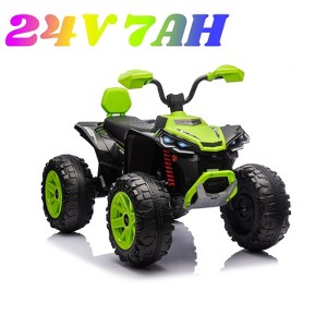 24 Volt Kids ATV Ride-On, Electric Dual 4 Wheeler with 2-Seater, Ride on Toys for Big Kids with LED Lights, Music, High Low Speed - 1 of 4