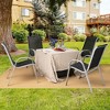 Tangkula 4PCS Patio Stacking Dining Chairs w/ Curved Armrests & Breathable Seat Fabric - 3 of 4