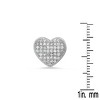 Steeltime Ladies brass heart shaped simulated diamonds stud earrings. Color Options: White, Gold, Multi - 3 of 4