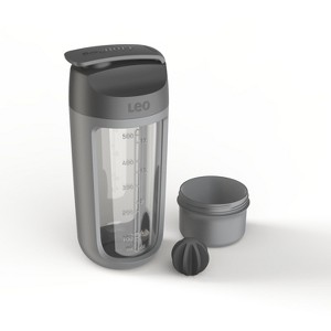 BergHOFF LEO To Go Shaker Botte With Powder Compartment, Silicone Mixing Ball, 16.9oz., Grey - 1 of 4
