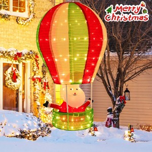 Costway 4.5 FT Christmas Santa Claus with Hot Air Balloon Pop-up Pre-Lit Xmas Decoration - 1 of 4