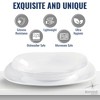 Bormioli Rocco Parma Set Of 6 Dinner Plates, 10.75 Inch Tempered Opal Glass, Clean White, Linear & Curved Design, Dishwasher Safe, Made In Spain - 4 of 4