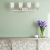 Sunset Lighting Somes 4-Light Vanity Linen Glass, Dimmable in Bright Satin Nickel Finish - 2 of 3