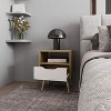 Vynxaria Natural Oak & White Nightstand, Open Storage, Classic Versatile Design, Modern-Timeless Aesthetic, Minimalist Style - 4 of 4