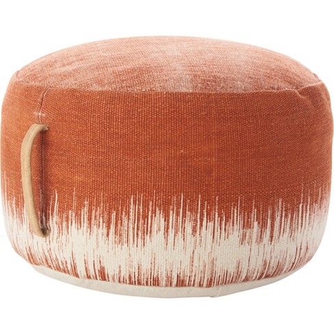 Mina Victory Life Styles Stonewash 20" x 20" x 12" Indoor Drum Pouf with Handle - image 1 of 4