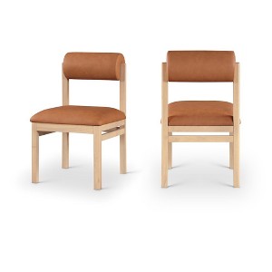 Meridian Furniture,Roundhill Vegan Leather Upholstered Dining Chair, Set of 2 - 1 of 4
