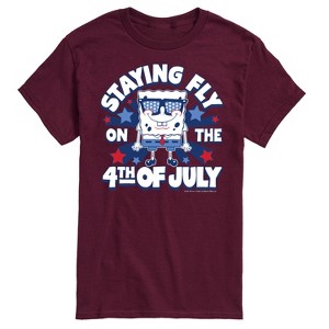 Men's - SpongeBob SquarePants - Fly on 4th of July Short Sleeve Graphic T-Shirt - 1 of 4