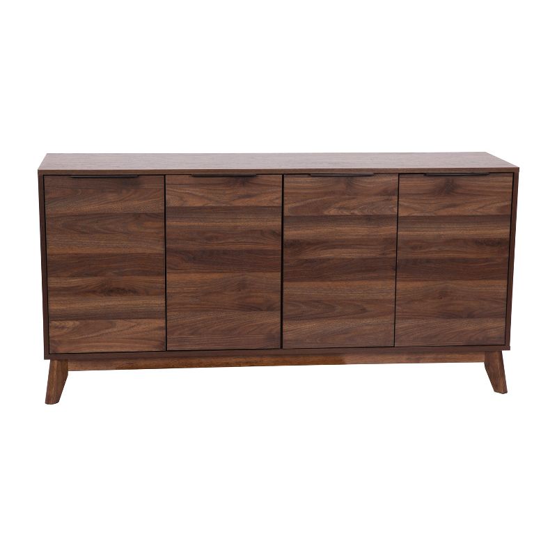 Flash Furniture 60" Buffet Cabinet with 4 Soft Close Doors and Adjustable Shelves - Dark Walnut, 1 of 12