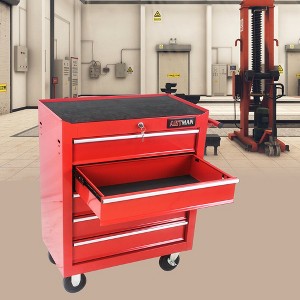 1 Package Metal Rolling Tool Box With 5 Layer Drawer Tool Box With Wheels Multi-Function Tool Cart Mechanic Tool Storage Cabinet - 1 of 4