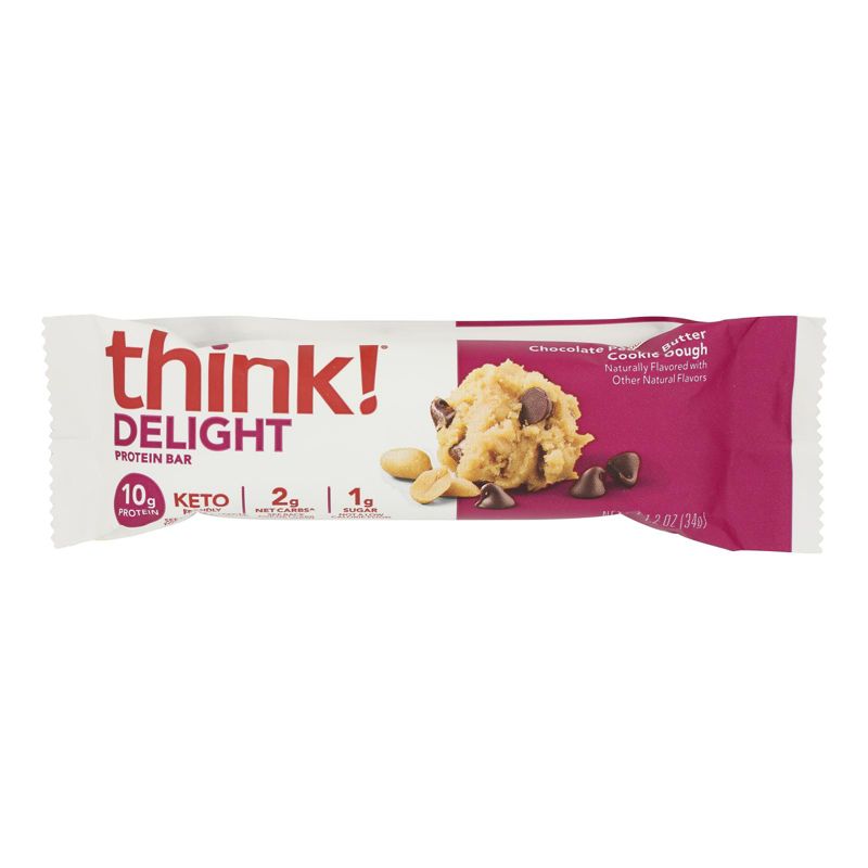 Think! Chocolate Peanut Butter Cookie Dough Keto Protein Bar - 10 bars, 1.2 oz, 2 of 4