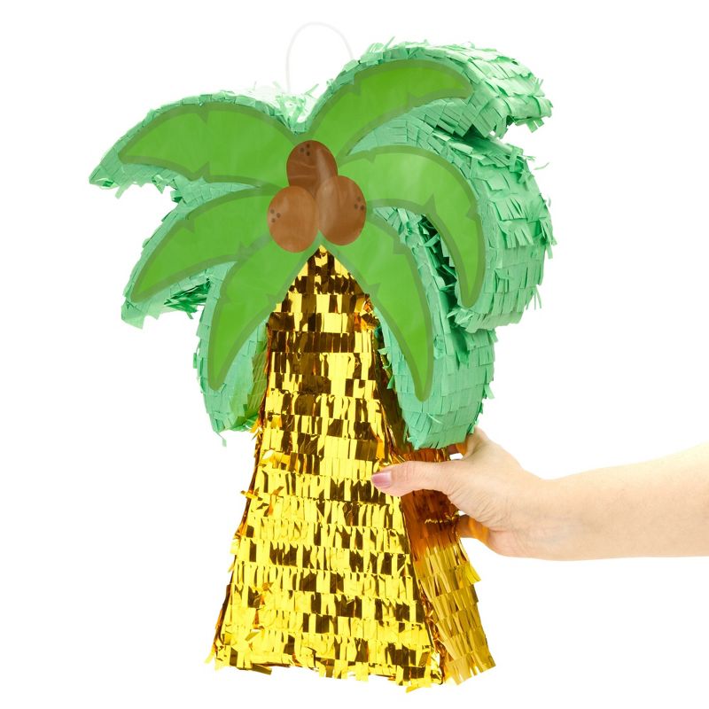 Sparkle and Bash Small Tropical Palm Tree Pinata, Hawaiian Luau Pinata for Summer Birthday Party Decorations (12.6 x 3.0 x 16.9 in), 4 of 9