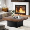 NicBex 35.43" W Square Wood Coffee Table Center Dining Table with LED Lights for Living Room - 2 of 4