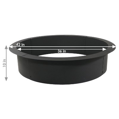 Sunnydaze 42-Inch Black Steel Fire Pit Ring Insert