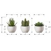 NicBex Set of 3 Succulent in Cement Pots, 6"H Faux Fake Plants Artificial Plants Indoor, Tabletop Greenery for Desk, Shelf & Windowsill Decor - 4 of 4